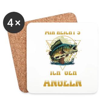 Angeln Angler Angel Fisch Karpfen Spruch Hobby - Untersetzer (4er-Set) - Weiß - Vorne