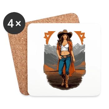 Texas Girl - Untersetzer (4er-Set) - Weiß - Vorne