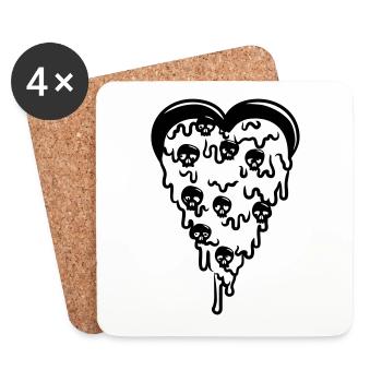 Pizza of Skulls - Coasters (set of 4) - white - Front