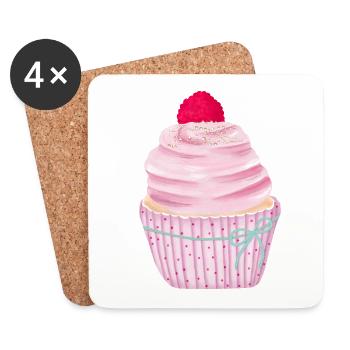 Cupcake with love - Coasters (set of 4) - white - Front