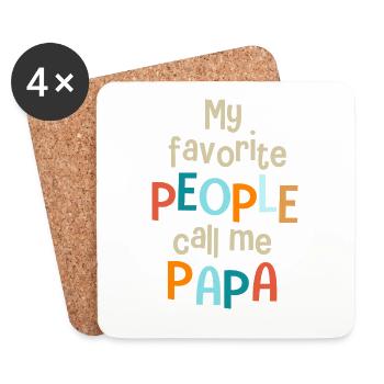 mes personnes péréféres m'appellent papa Père - Dessous de verre (lot de 4) - blanc - Devant