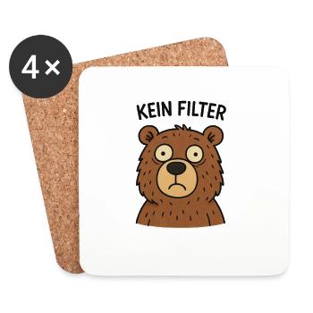 Sans ours filtre – Solidité - Dessous de verre (lot de 4) - blanc - Devant
