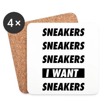 SNEAKERS SNEAKERS SNEAKERS I WANT SNEAKERS - Dessous de verre (lot de 4) - blanc - Devant