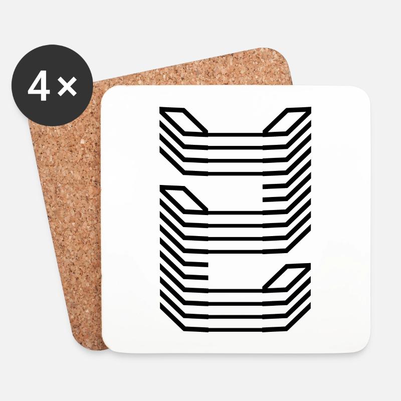Einzigartiges Buchstaben-Z-Logo-Design - Untersetzer (4er-Set) - Weiß