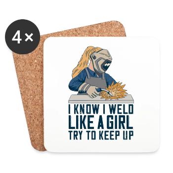Welder Mama for welders and - Coasters (set of 4) - white - Front