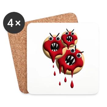 Drei Halloween Donuts sehr bissig. - Untersetzer (4er-Set) - Weiß - Vorne