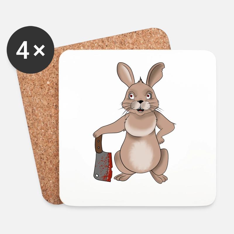 KillerHase - Untersetzer (4er-Set) - Weiß