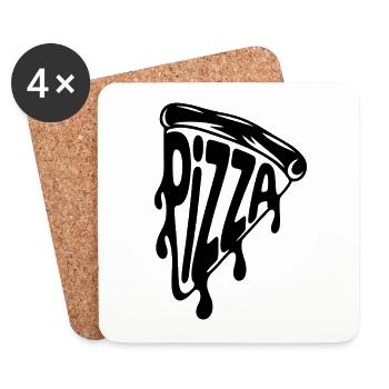 Pizza - Funny Pizza Quote Tshirt - Coasters (set of 4) - white - Front