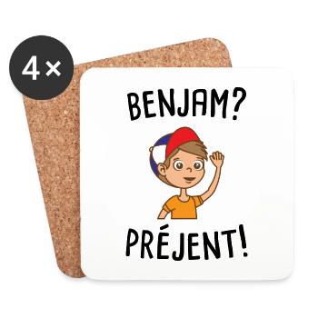 Benjam préjent - Dessous de verre (lot de 4) - blanc - Devant