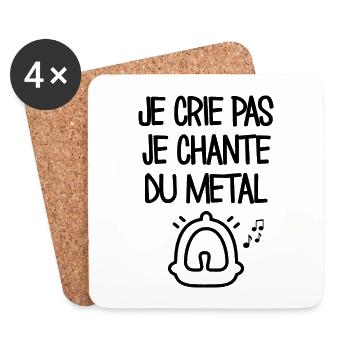 Je ne crie pas, je chante du métal - Dessous de verre (lot de 4) - blanc - Devant