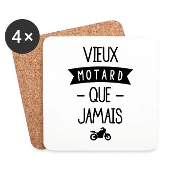 Vieux motard que jamais - Dessous de verre (lot de 4) - blanc - Devant
