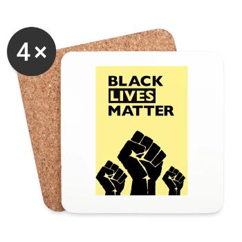 Black Lives Matter Yellow - Coasters (set of 4) - white - Front
