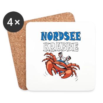 Nordseekrabbe - Untersetzer (4er-Set) - Weiß - Vorne