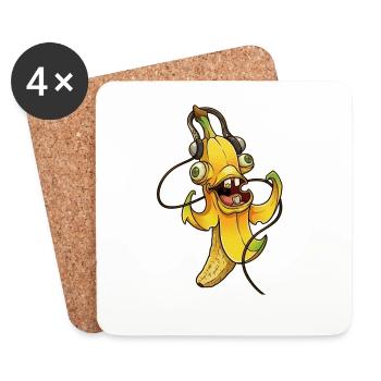 Banana Beat Mascot - Coasters (set of 4) - white - Front