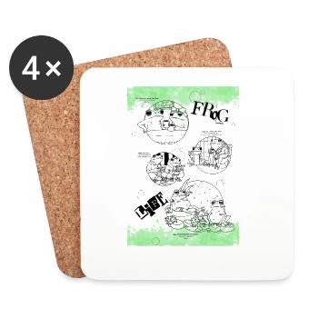 Funny Frog life - Untersetzer (4er-Set) - Weiß - Vorne
