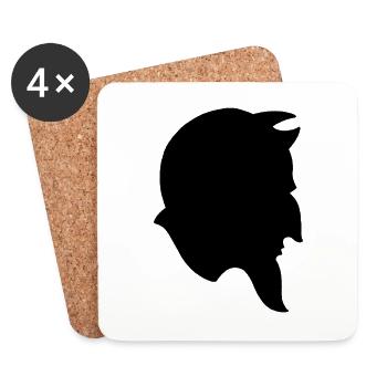 Diable noir - Dessous de verre (lot de 4) - blanc - Devant