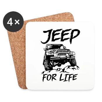 Jeep for Life - Coasters (set of 4) - white - Front