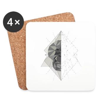 Orang Polygon - Untersetzer (4er-Set) - Weiß - Vorne