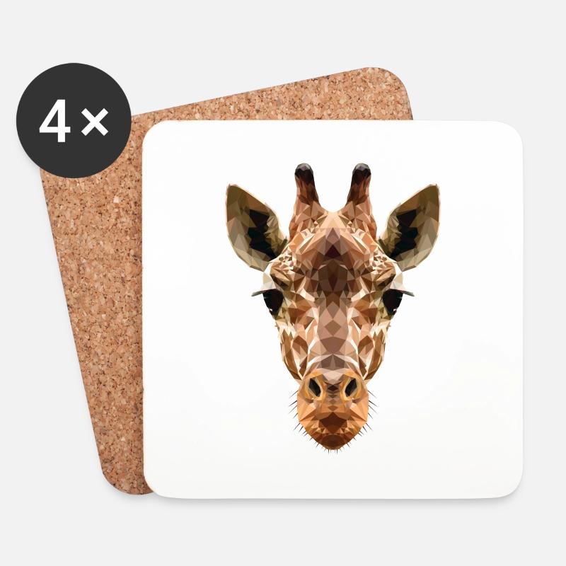 Giraffe - Untersetzer (4er-Set) - Weiß