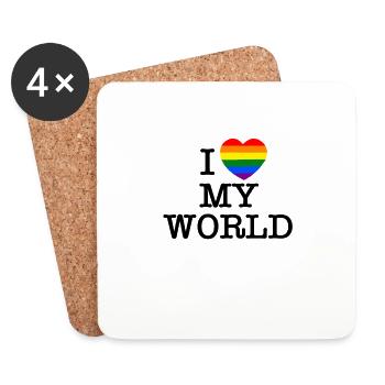I love my world - Coasters (set of 4) - white - Front