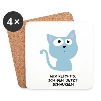 Swing Cat - Coasters (set of 4) - white - Front