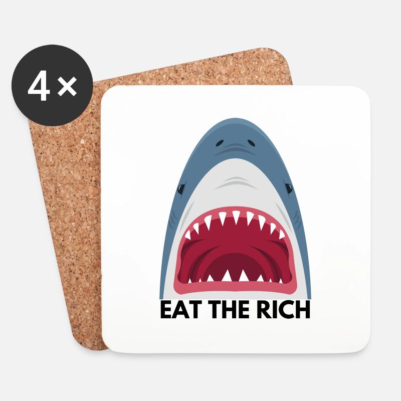 Eat the Rich - Untersetzer (4er-Set) - Weiß