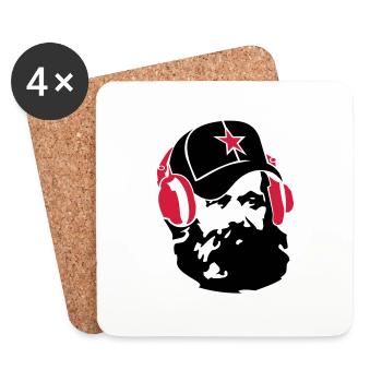 marx_star_ot_2color_bg - Dessous de verre (lot de 4) - blanc - Devant