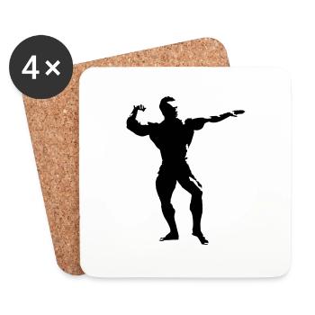 bodybuilding_4 - Dessous de verre (lot de 4) - blanc - Devant