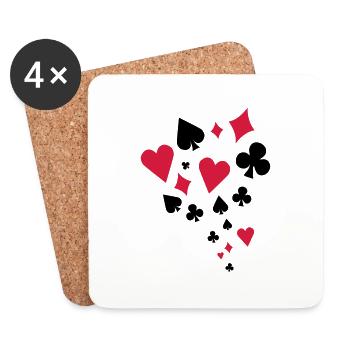 Poker - Untersetzer (4er-Set) - Weiß - Vorne