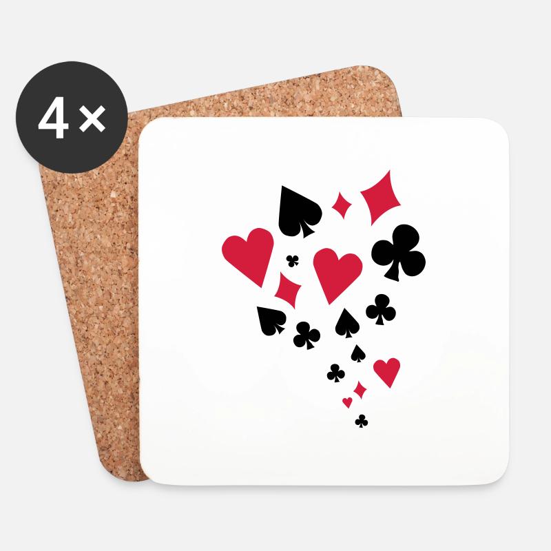Poker - Untersetzer (4er-Set) - Weiß
