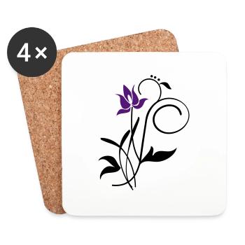 Orchidee / orchid (2c) - Coasters (set of 4) - white - Front