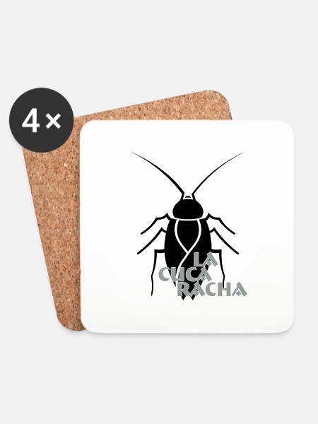 La Cucaracha, die Küchenschabe, spanisch, Español - Untersetzer (4er-Set) - Weiß