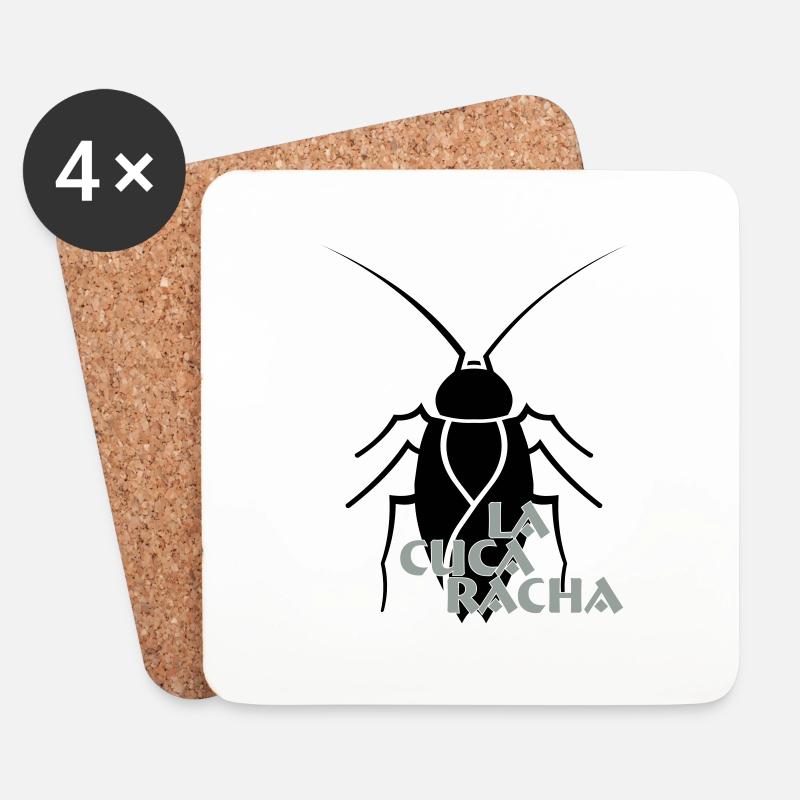 La Cucaracha, die Küchenschabe, spanisch, Español - Untersetzer (4er-Set) - Weiß