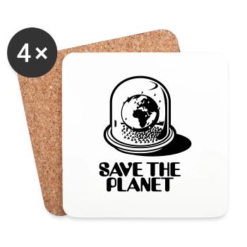 Weltkugel - Save The Planet_2c - Coasters (set of 4) - white - Front
