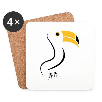 toucan silhouette - Untersetzer (4er-Set) - Weiß - Vorne