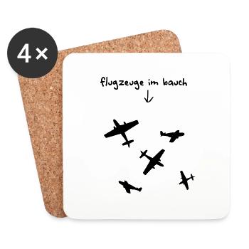 flugzeuge im bauch 1 - Untersetzer (4er-Set) - Weiß - Vorne