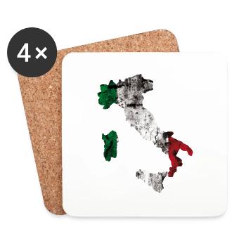 Italien, Mode, Grunge - Untersetzer (4er-Set) - Weiß - Vorne