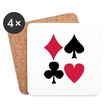 Poker - Untersetzer (4er-Set) - Weiß - Vorne