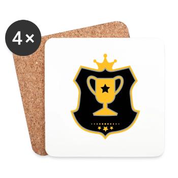 Pokal - Untersetzer (4er-Set) - Weiß - Vorne