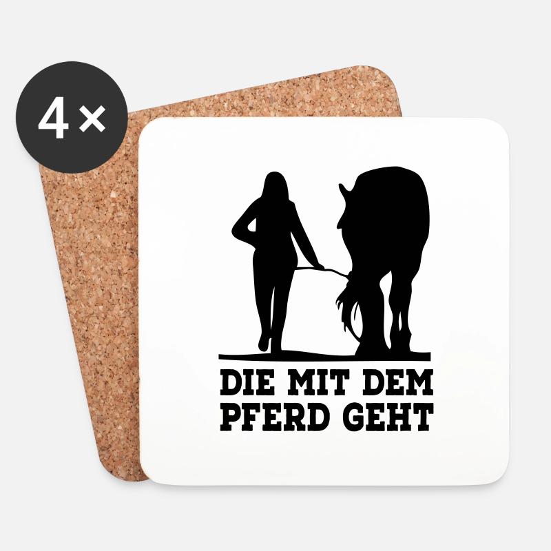 Pferd - Untersetzer (4er-Set) - Weiß