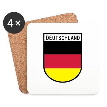 Allemagne blason 2 - Dessous de verre (lot de 4) - blanc - Devant