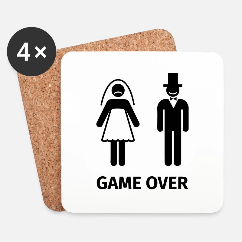 game over - Untersetzer (4er-Set) - Weiß