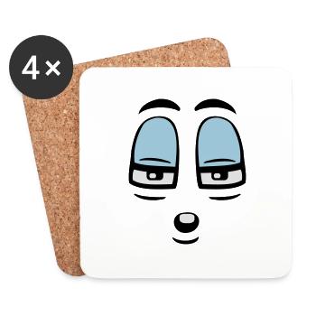 Skeptical Comic Face Judgmental Gaze - Coasters (set of 4) - white - Front