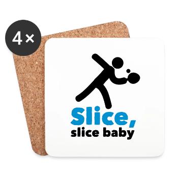 table tennis: slice, slice baby - Untersetzer (4er-Set) - Weiß - Vorne