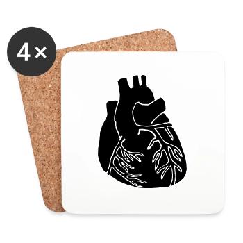Heart organ - Coasters (set of 4) - white - Front