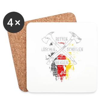Retten Löschen Bergen Schützen - Untersetzer (4er-Set) - Weiß - Vorne