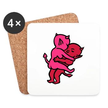 devil-sex ... of wicki_de - Coasters (set of 4) - white - Front