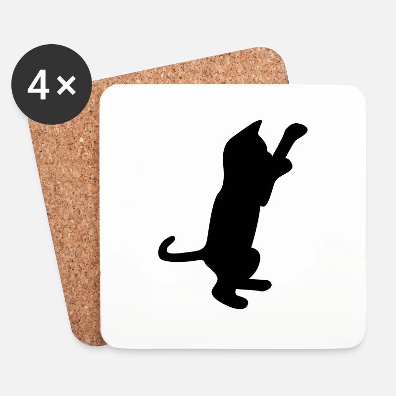 cat kitten - Dessous de verre (lot de 4) - blanc