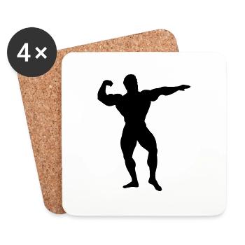 bodybuilder - Untersetzer (4er-Set) - Weiß - Vorne