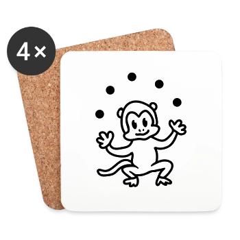 Circus - ligne - Dessous de verre (lot de 4) - blanc - Devant